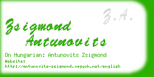 zsigmond antunovits business card